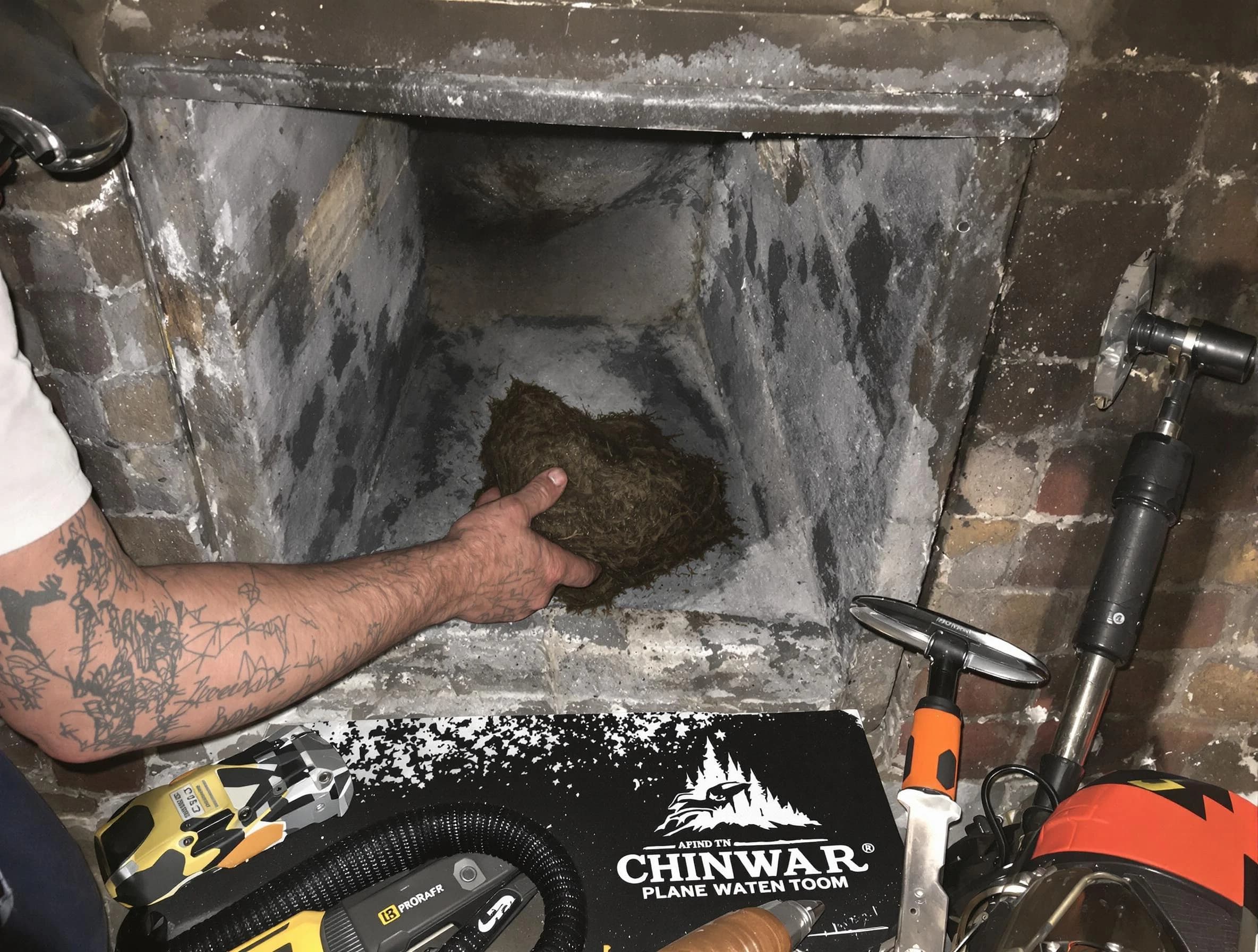 Cottondale Chimney Sweep safely removing debris and screening chimney in Cottondale, AL