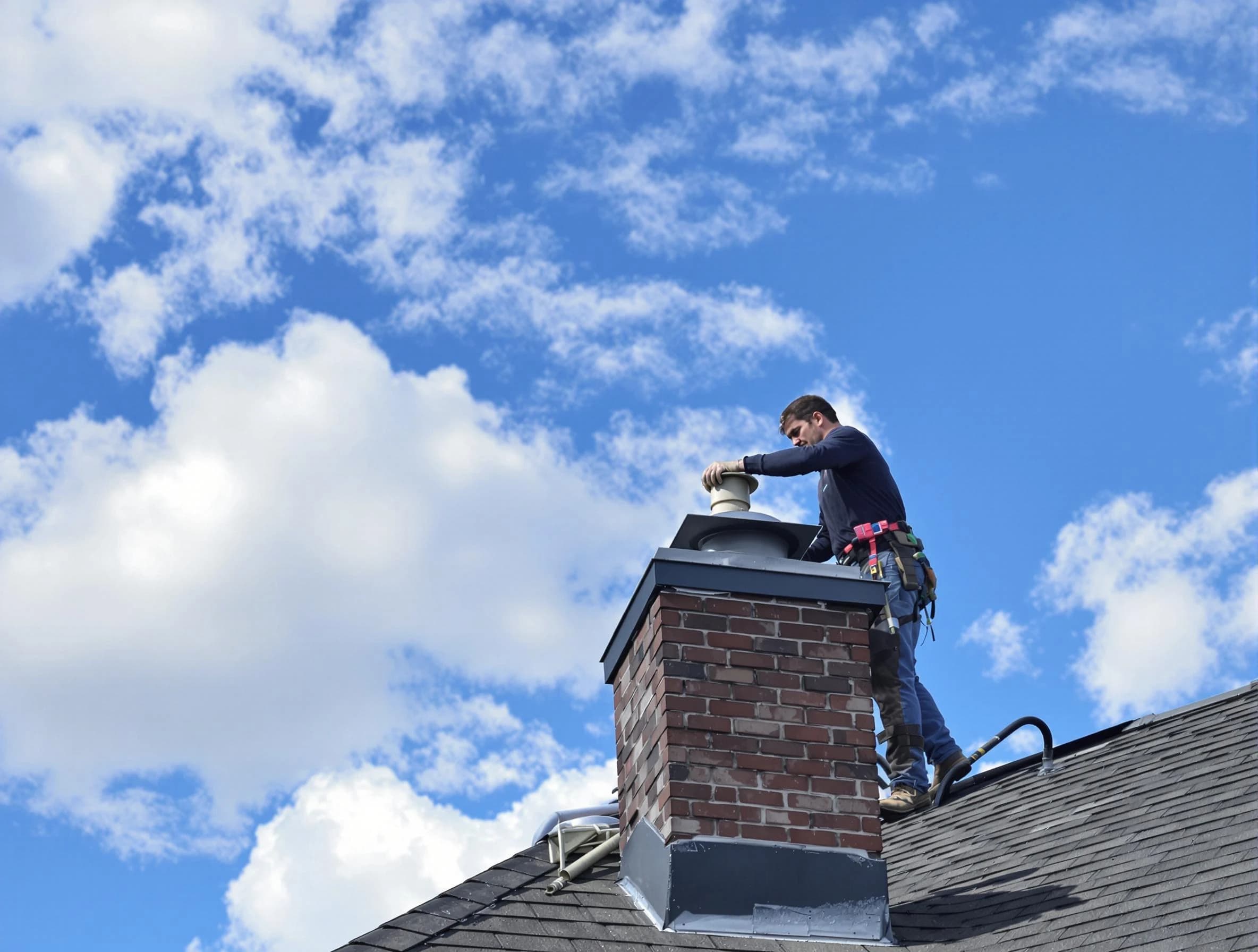 Cottondale Chimney Sweep installing a sturdy chimney cap in Cottondale, AL