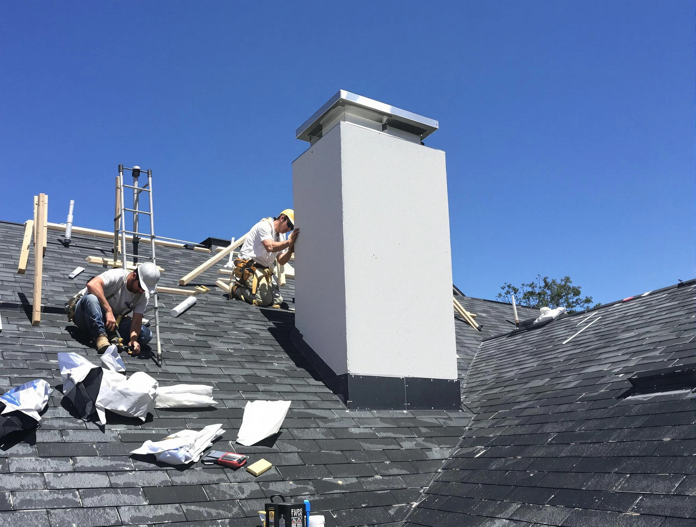 Cottondale Chimney Sweep crew installing a new chimney in Cottondale, AL