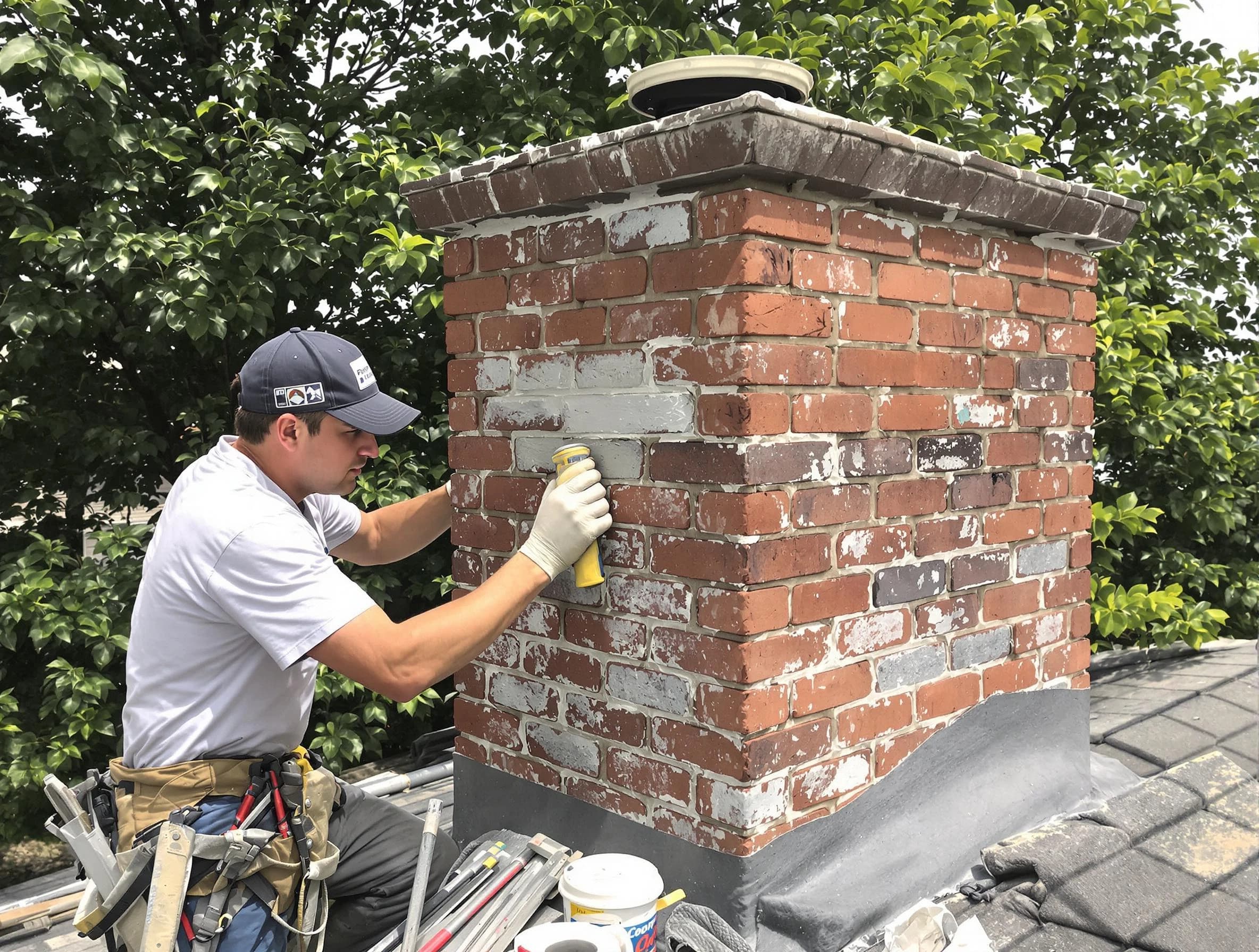 Cottondale Chimney Sweep restoring an aging chimney in Cottondale, AL
