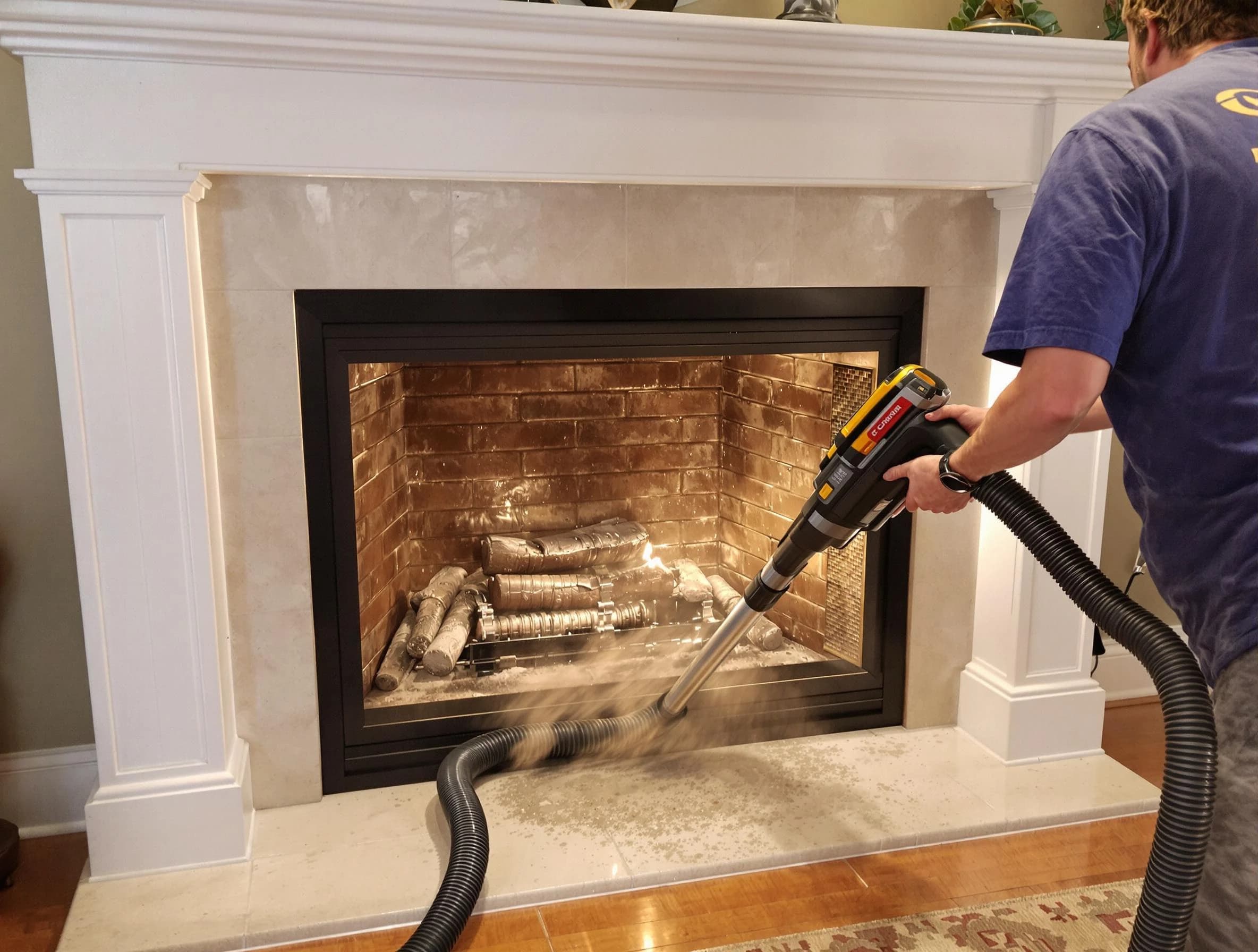 Fireplace cleaning performed by Cottondale Chimney Sweep in Cottondale, AL