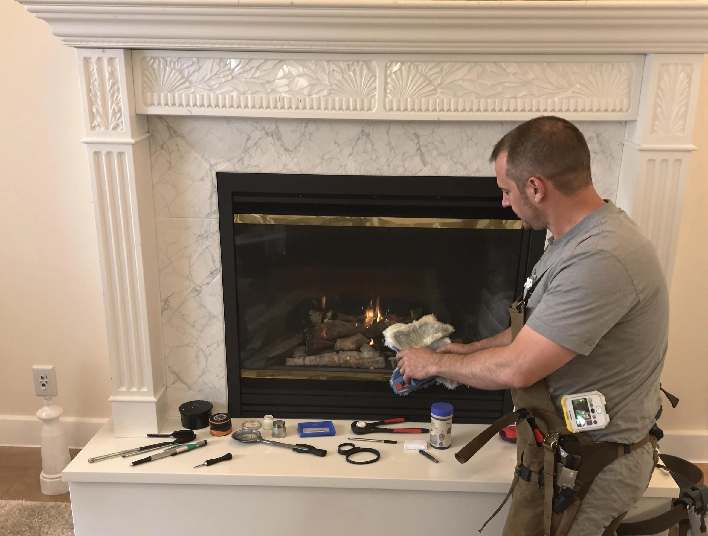 Cottondale Chimney Sweep performing fireplace maintenance in Cottondale, AL