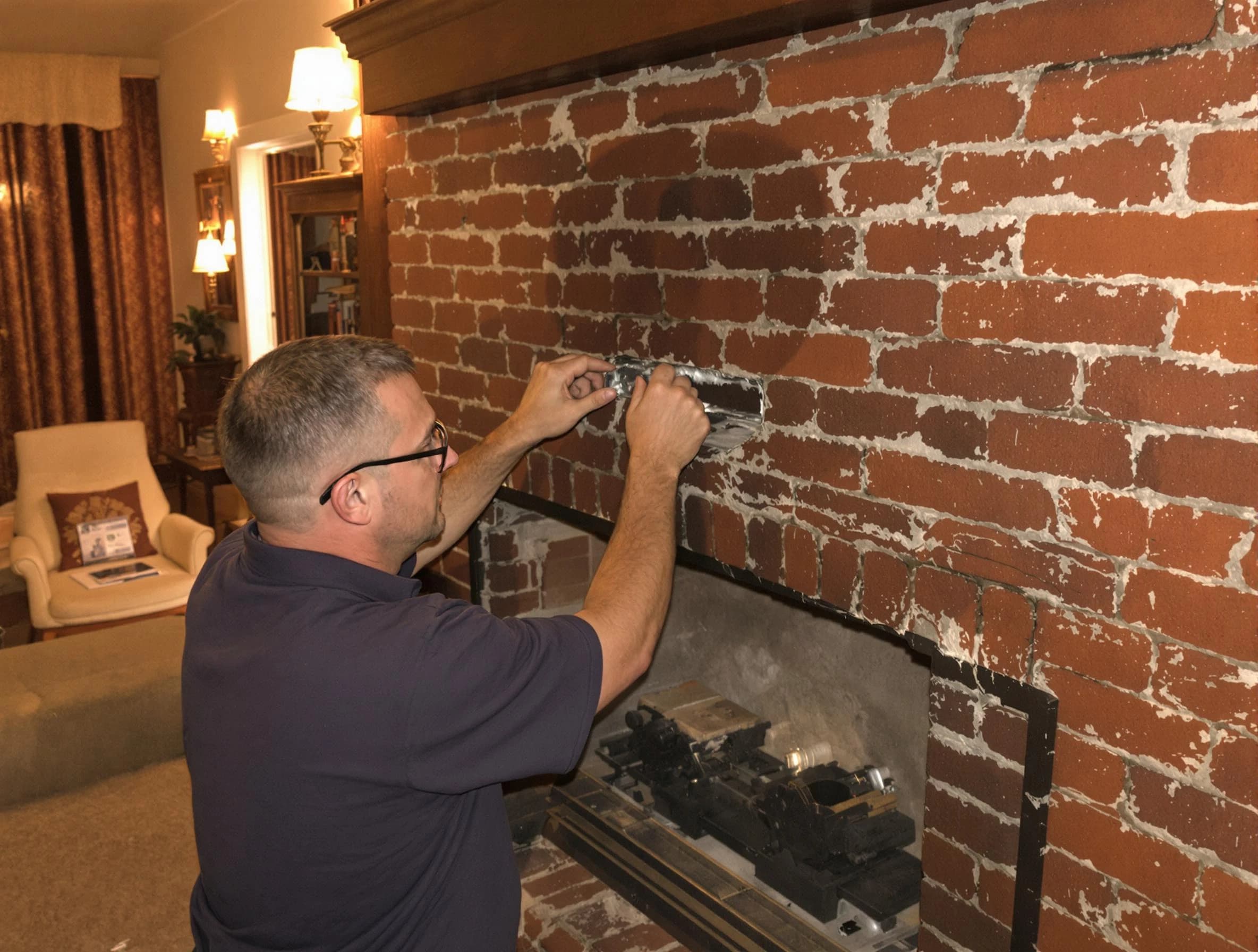 Cottondale Chimney Sweep expert fixing a fireplace in Cottondale, AL