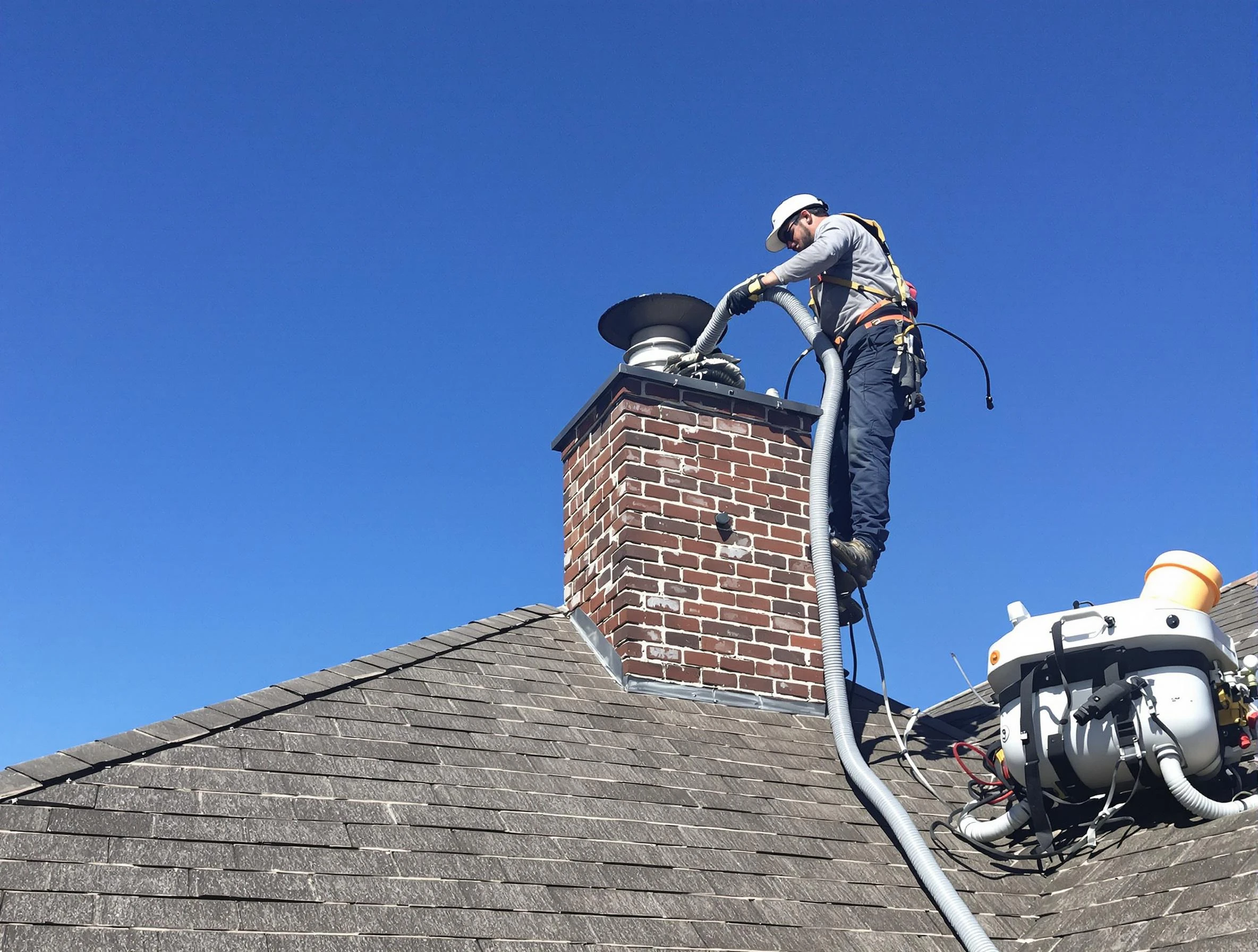 Dedicated Cottondale Chimney Sweep team member cleaning a chimney in Cottondale, AL