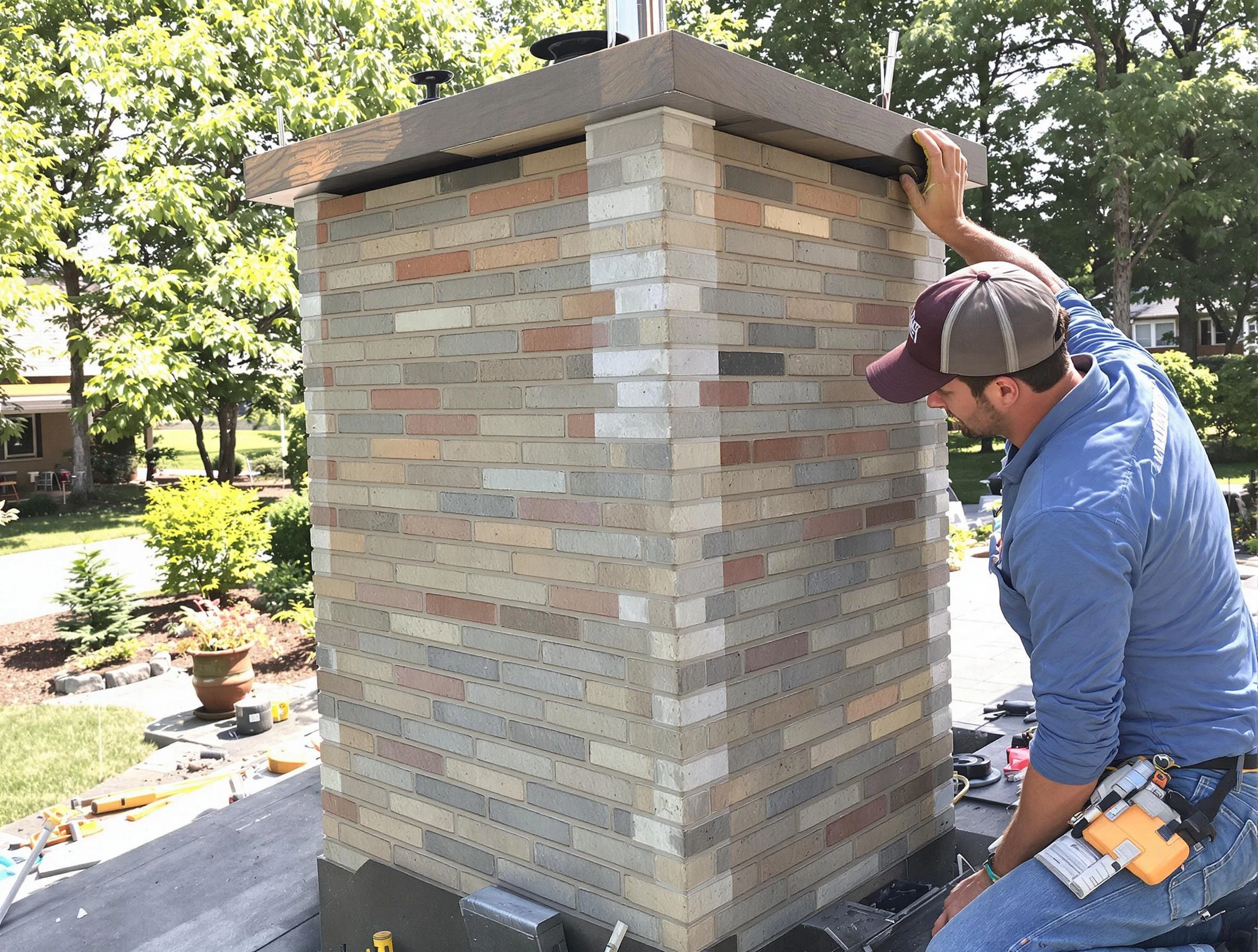 Cottondale Chimney Sweep completing a modern chimney remodel in Cottondale, AL