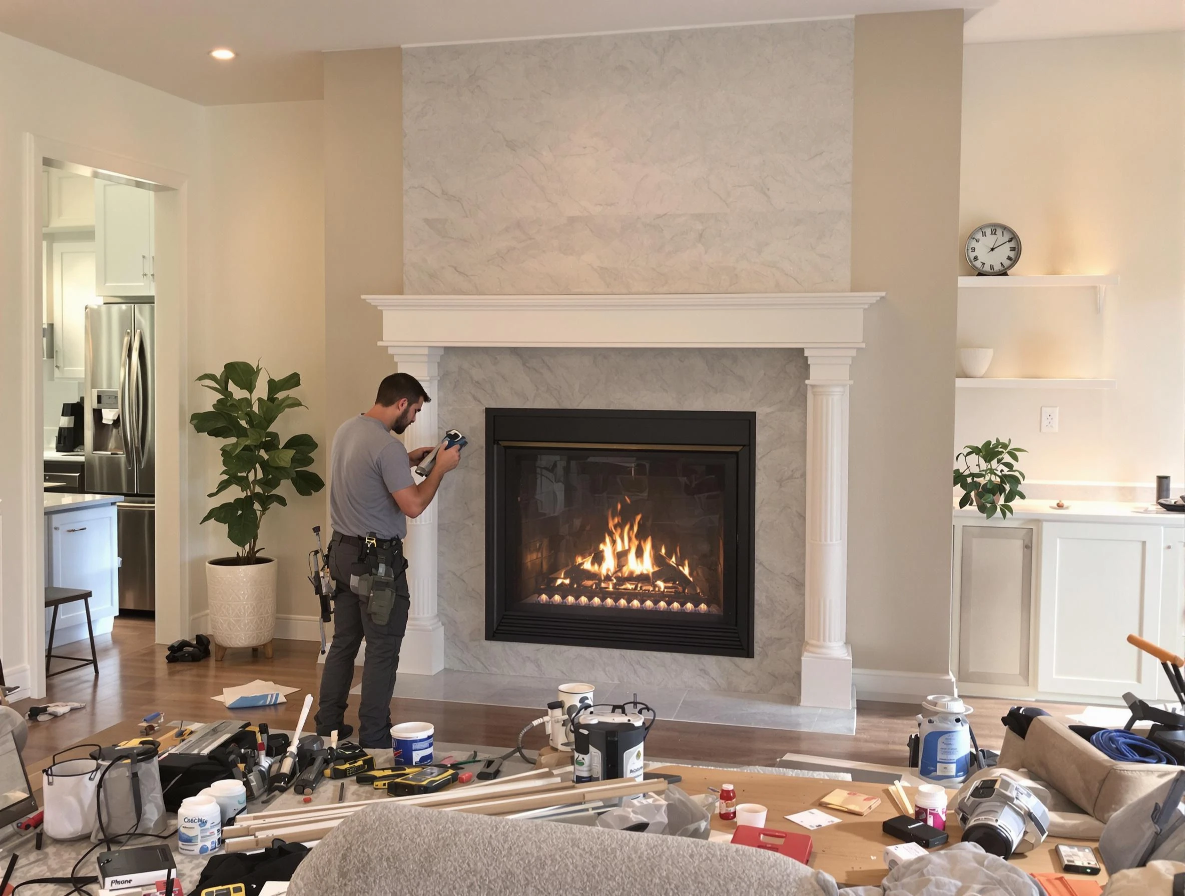 Newly installed fireplace by Cottondale Chimney Sweep in Cottondale, AL